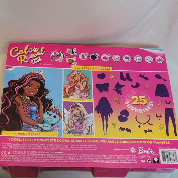 Unicorn Fashion Color Reveal Barbie New Unused 25 Surprises 2020 - Picture 7 of 11